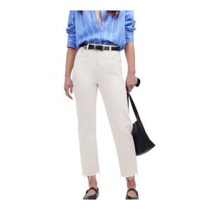 Madewell The '90s Straight Crop White Jeans Size 31